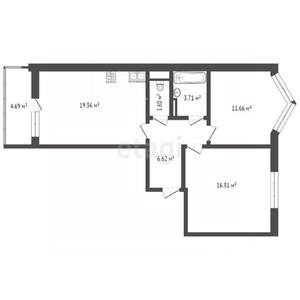 2-к квартира, вторичка, 59м2, 3/14 этаж