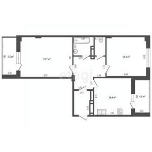 2-к квартира, вторичка, 67м2, 4/9 этаж