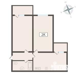 2-к квартира, вторичка, 66м2, 13/16 этаж