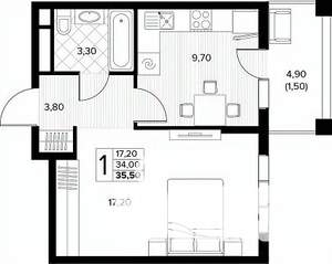 1-к квартира, строящийся дом, 36м2, 6/8 этаж