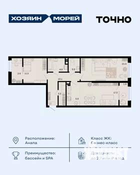 3-к квартира, вторичка, 81м2, 6/8 этаж