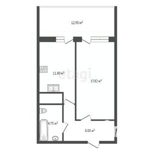 1-к квартира, вторичка, 55м2, 8/23 этаж