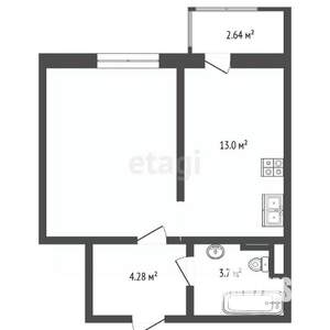 1-к квартира, вторичка, 37м2, 8/14 этаж