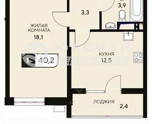 1-к квартира, вторичка, 43м2, 7/15 этаж