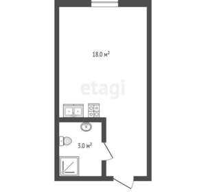 Студия квартира, вторичка, 20м2, 1/16 этаж