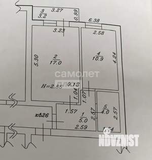 1-к квартира, вторичка, 37м2, 4/4 этаж