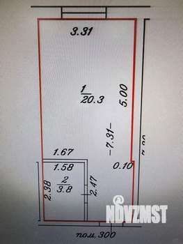 Студия квартира, вторичка, 24м2, -1/20 этаж