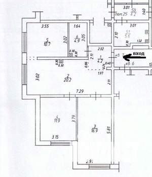 3-к квартира, вторичка, 69м2, 1/16 этаж