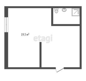 Студия квартира, вторичка, 19м2, 1/6 этаж