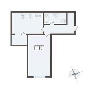 1-к квартира, вторичка, 45м2, 10/16 этаж