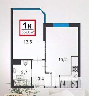 1-к квартира, вторичка, 36м2, 12/13 этаж