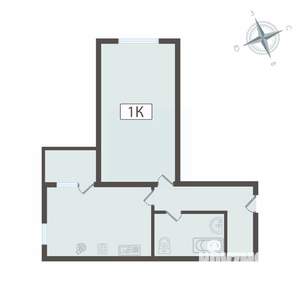 1-к квартира, вторичка, 45м2, 5/16 этаж