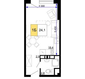 1-к квартира, вторичка, 24м2, 2/9 этаж