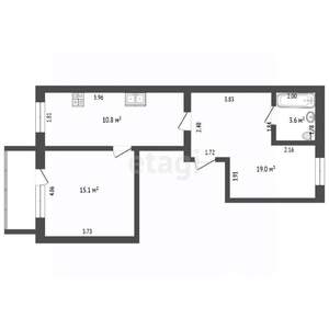 2-к квартира, вторичка, 48м2, 1/4 этаж