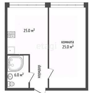 1-к квартира, вторичка, 56м2, 20/21 этаж