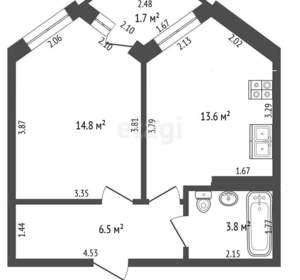 1-к квартира, вторичка, 41м2, 15/16 этаж