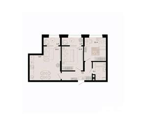 2-к квартира, вторичка, 60м2, 6/12 этаж