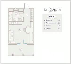Студия квартира, вторичка, 42м2, 1/7 этаж
