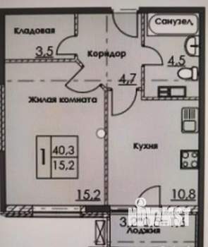 1-к квартира, вторичка, 40м2, 14/14 этаж