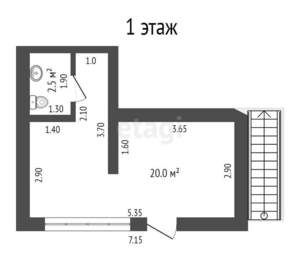 2-к квартира, вторичка, 79м2, 2/2 этаж