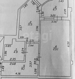1-к квартира, вторичка, 49м2, 2/10 этаж