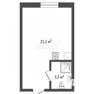 Студия квартира, вторичка, 25м2, 1/13 этаж