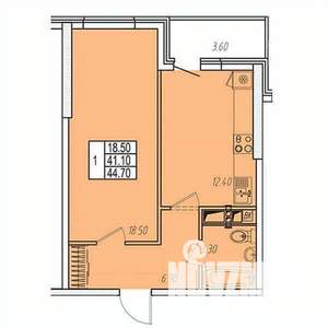 1-к квартира, вторичка, 45м2, 10/14 этаж