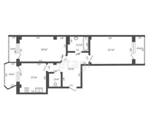 2-к квартира, вторичка, 106м2, 9/10 этаж