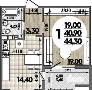 1-к квартира, вторичка, 41м2, 9/16 этаж