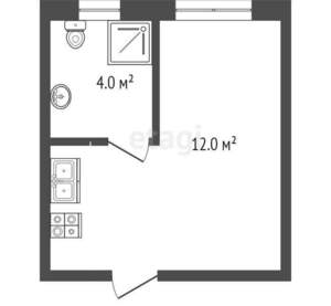 Студия квартира, вторичка, 17м2, 2/3 этаж
