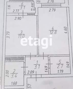 1-к квартира, вторичка, 35м2, 9/9 этаж