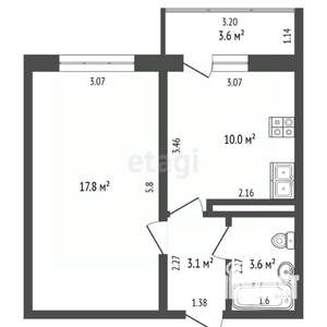 1-к квартира, вторичка, 38м2, 16/16 этаж