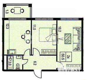 2-к квартира, вторичка, 51м2, 3/4 этаж