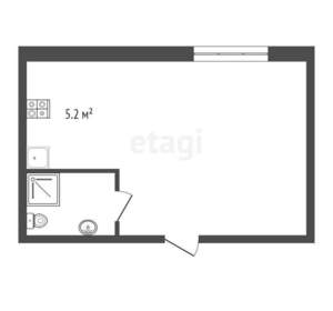 Студия квартира, вторичка, 24м2, 1/7 этаж