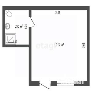 Студия квартира, вторичка, 14м2, 3/3 этаж