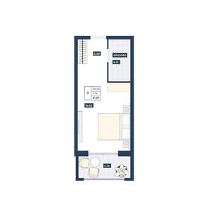 Студия квартира, вторичка, 31м2, 5/9 этаж