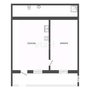 1-к квартира, вторичка, 35м2, 4/4 этаж