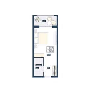 Студия квартира, вторичка, 33м2, 4/9 этаж