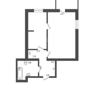 1-к квартира, вторичка, 45м2, 4/6 этаж