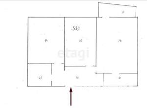 2-к квартира, вторичка, 56м2, 2/16 этаж