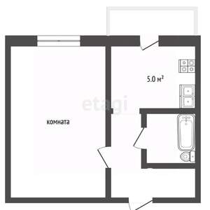1-к квартира, вторичка, 31м2, 3/5 этаж