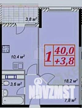 1-к квартира, вторичка, 44м2, 8/13 этаж