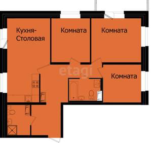 3-к квартира, вторичка, 92м2, 2/4 этаж