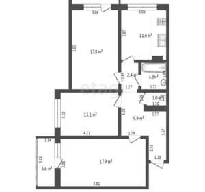 3-к квартира, вторичка, 84м2, 6/10 этаж