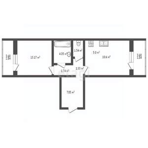 1-к квартира, вторичка, 46м2, 13/16 этаж