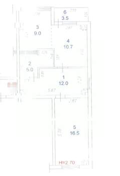 2-к квартира, вторичка, 56м2, 5/7 этаж