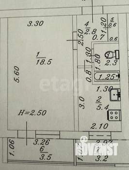 1-к квартира, вторичка, 36м2, 2/9 этаж