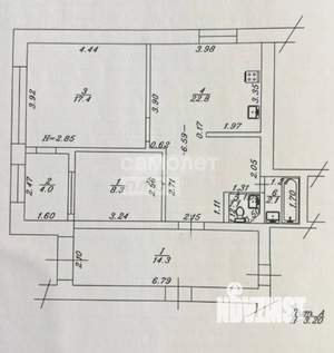 2-к квартира, вторичка, 54м2, 3/5 этаж