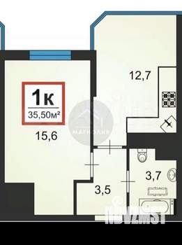 1-к квартира, вторичка, 36м2, 3/15 этаж