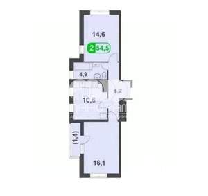 2-к квартира, вторичка, 55м2, 4/20 этаж
